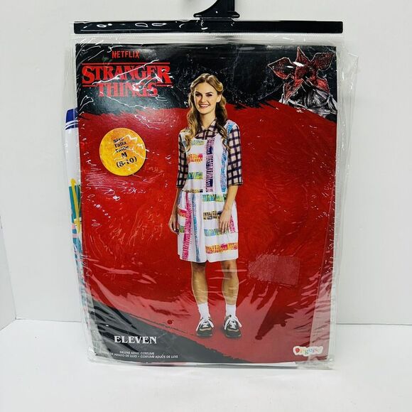 Adult Stranger Things Eleven 80s Chic Neon Dress Womens Halloween Costume M‎ - Picture 1 of 3